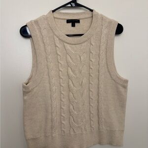 Banana Republic Cable Knit Sleeveless Sweater - Beige
